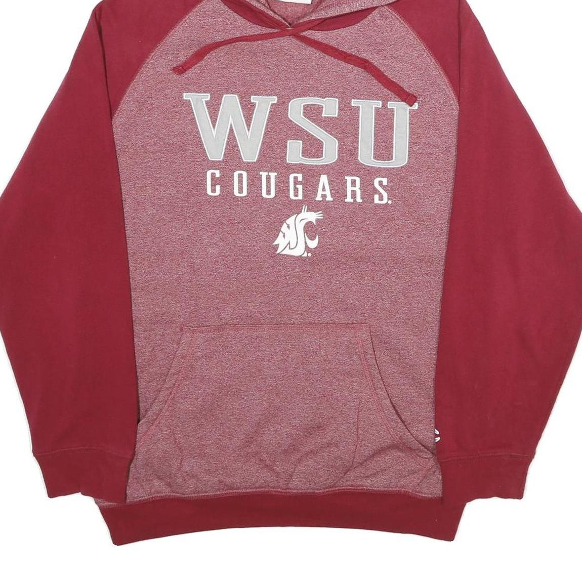 CHAMPION Mens Maroon & Heather WSU Cougars Pullover Hoodie M Casual Sportswear