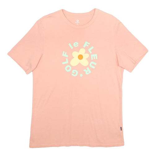 CONVERSE Mens Pink Graphic T-Shirt S Short Sleeve Crew Neck Casual Cotton