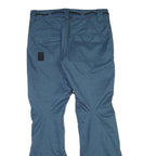 Mens Regular Fit Blue Polyester Blend Zip Trousers W34 L34 Casual Wear