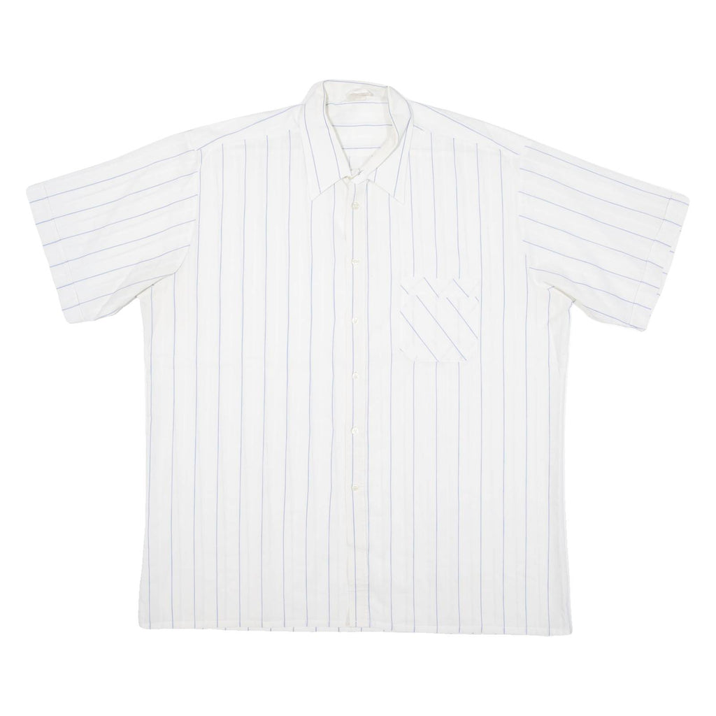 Mens Shirt White Striped 2XL