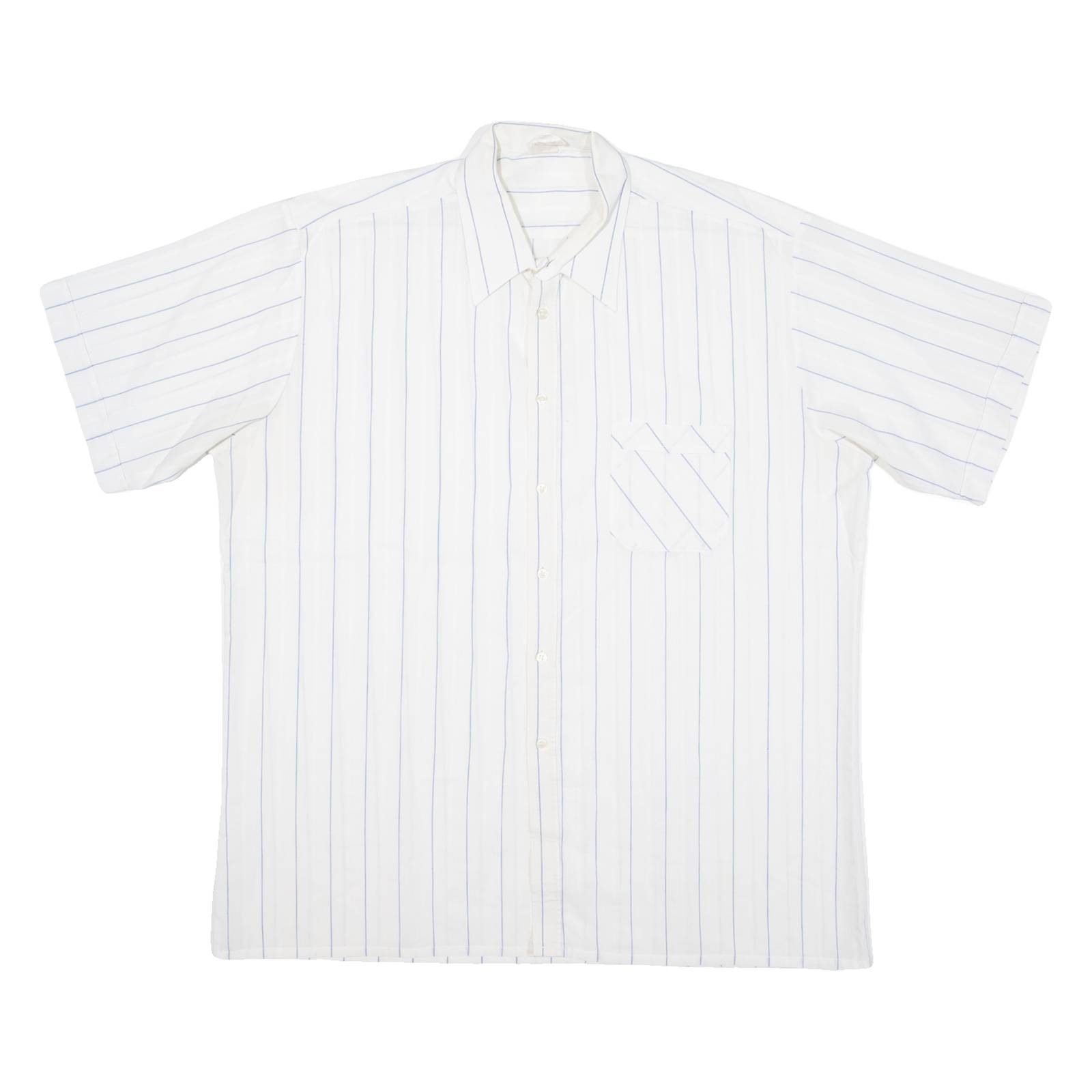Mens Shirt White Striped 2XL