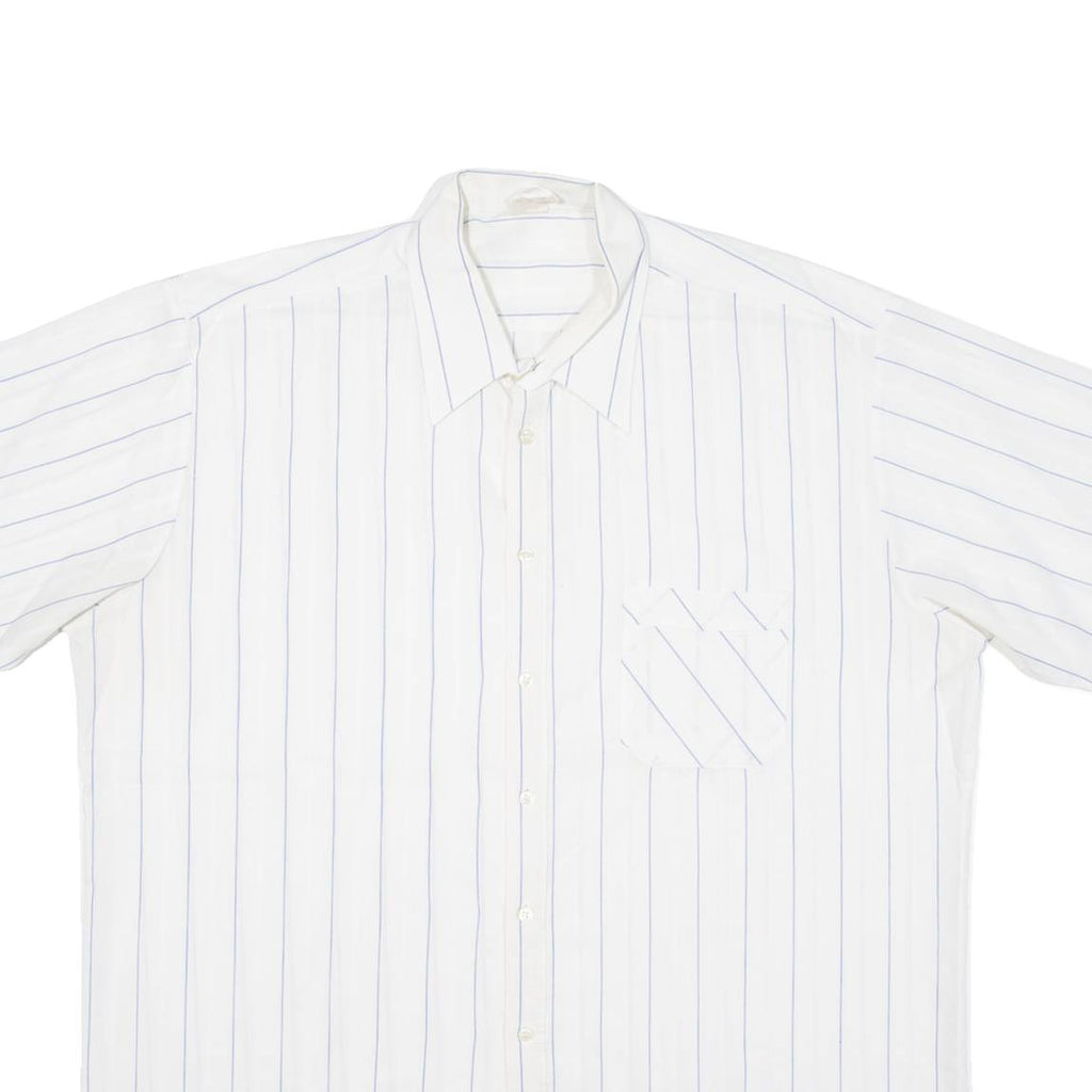 Mens Shirt White Striped 2XL