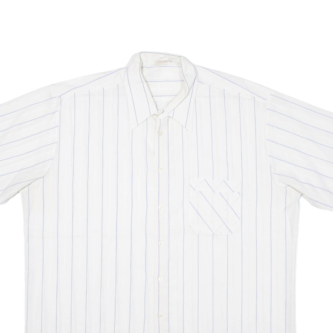 Mens Shirt White Striped 2XL