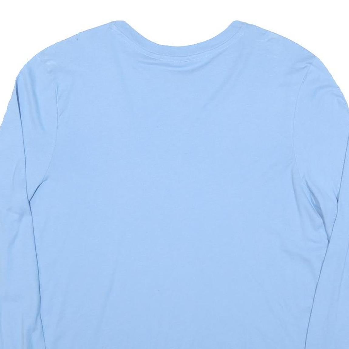 CHAMPION Mens Blue XL Long Sleeve Crew Neck Logo Print T-Shirt Cotton Blend