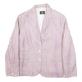 BOGNER Womens Pink Linen Jacket XL Woven Button Closure Classic Fit Lightweight