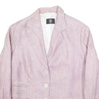 BOGNER Womens Pink Linen Jacket XL Woven Button Closure Classic Fit Lightweight