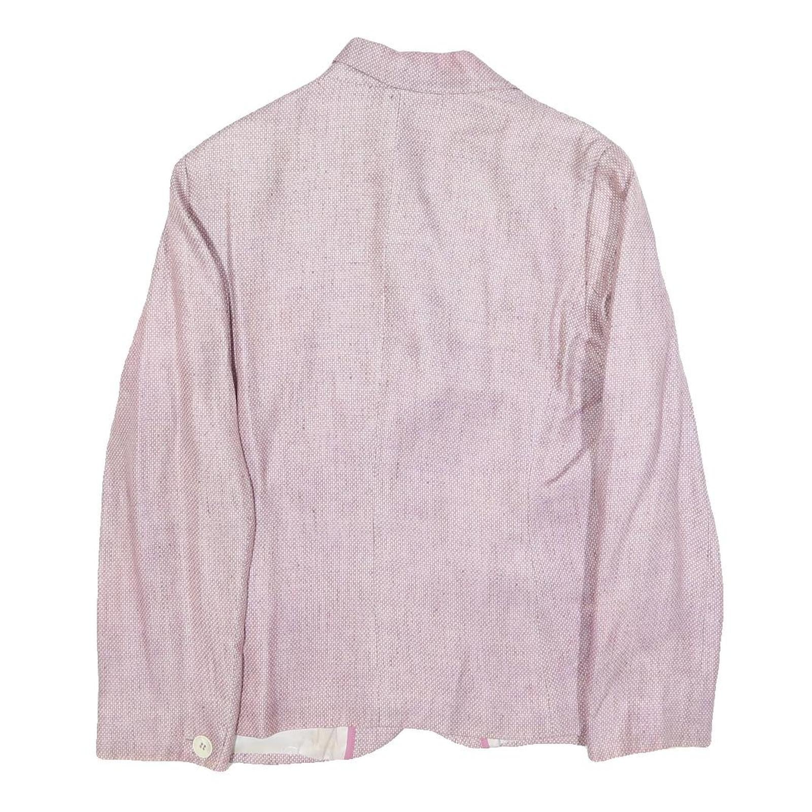 BOGNER Womens Pink Linen Jacket XL Woven Button Closure Classic Fit Lightweight