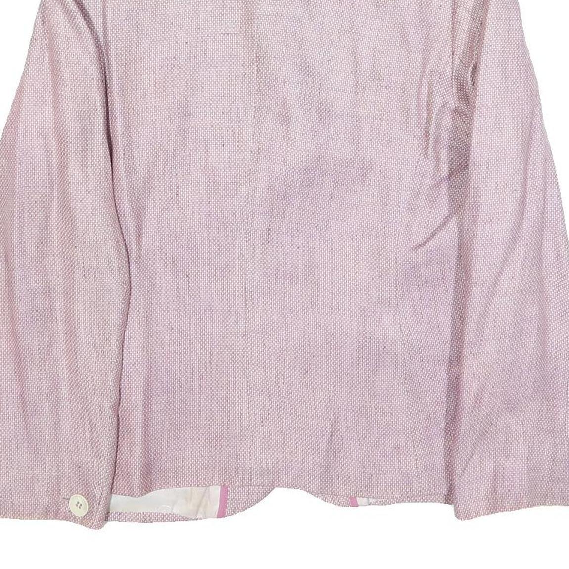 BOGNER Womens Pink Linen Jacket XL Woven Button Closure Classic Fit Lightweight