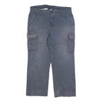 DICKIES Mens Cotton Blend Blue Relaxed Cargo Trousers W36 L28 Workwear Zip Pants