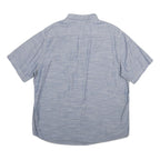 WOOLRICH Mens Blue Shirt XL Cotton Short Sleeve Button Front Casual