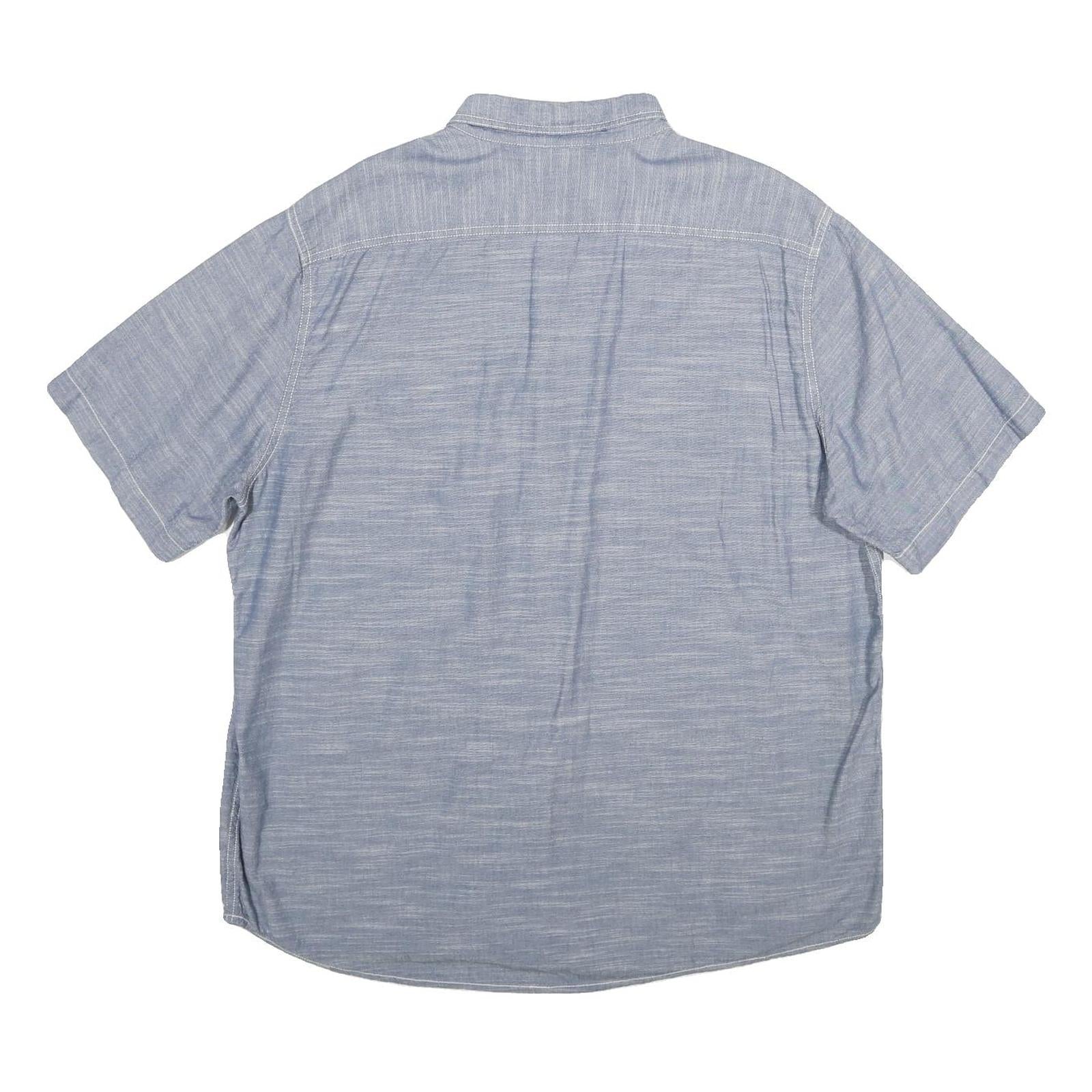 WOOLRICH Mens Blue Shirt XL Cotton Short Sleeve Button Front Casual