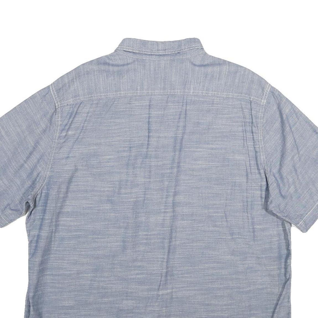 WOOLRICH Mens Blue Shirt XL Cotton Short Sleeve Button Front Casual