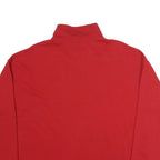 NAUTICA Mens Red 1/4 Zip Sweatshirt XL Striped Cuff Sporty Casual Pullover