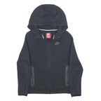 NIKE Boys Black Hoodie Full Zip L Cotton Blend Casual Sports Sweatshirt