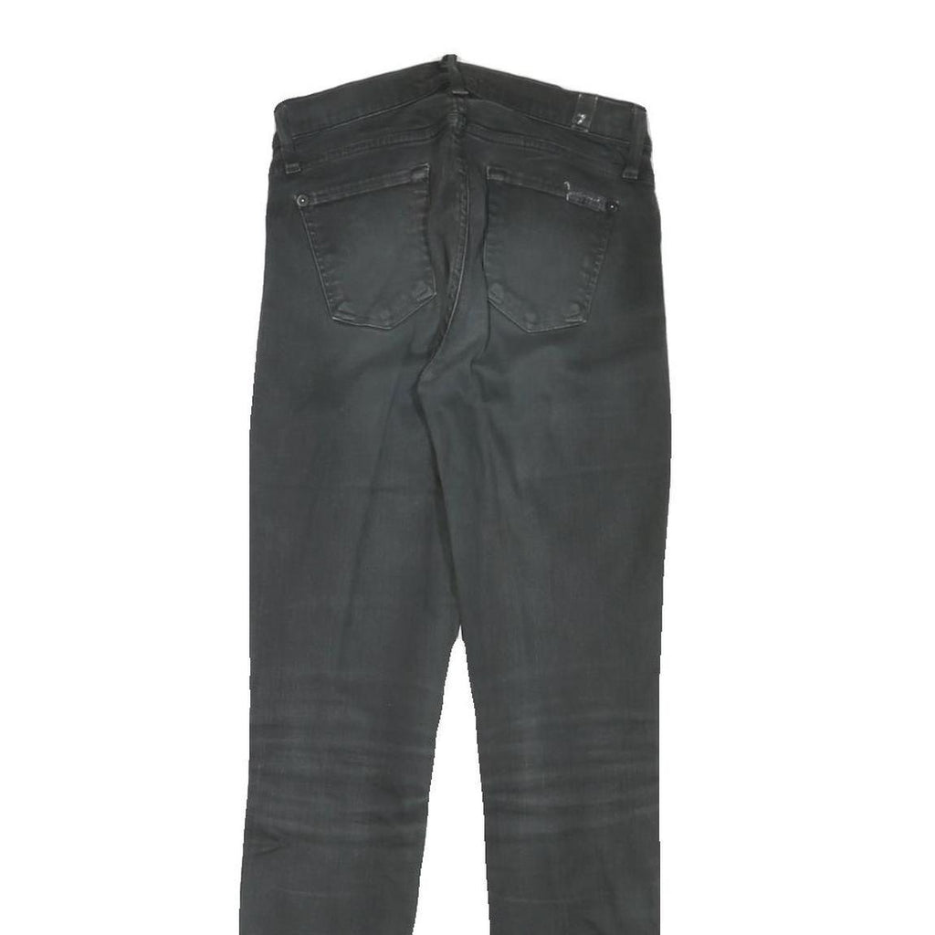 Womens Slim Black Denim Jeans Zip W26 L29 Stylish Casual Stretch Fit