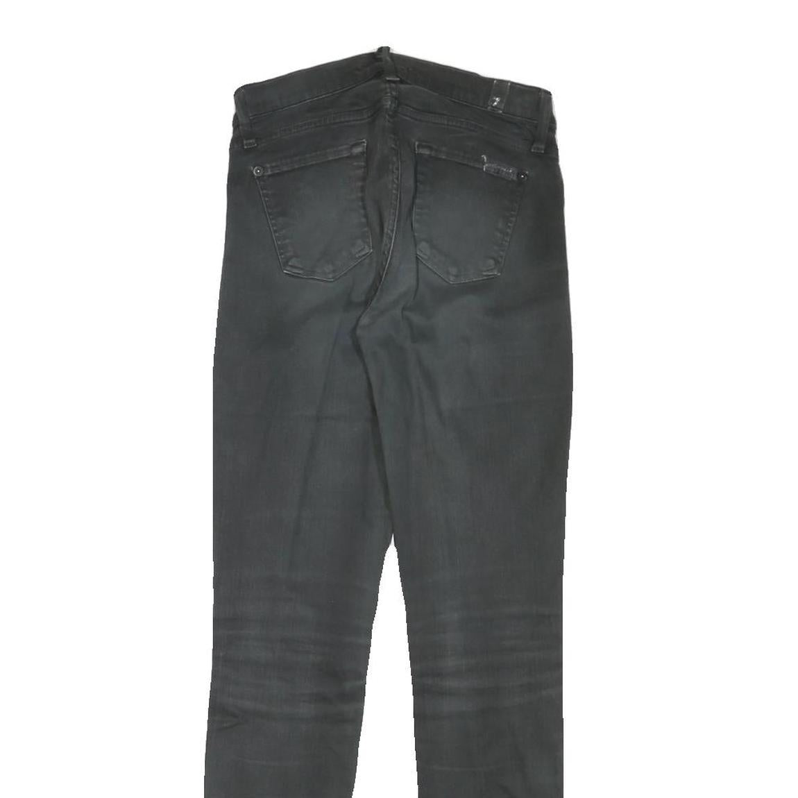 Womens Slim Black Denim Jeans Zip W26 L29 Stylish Casual Stretch Fit