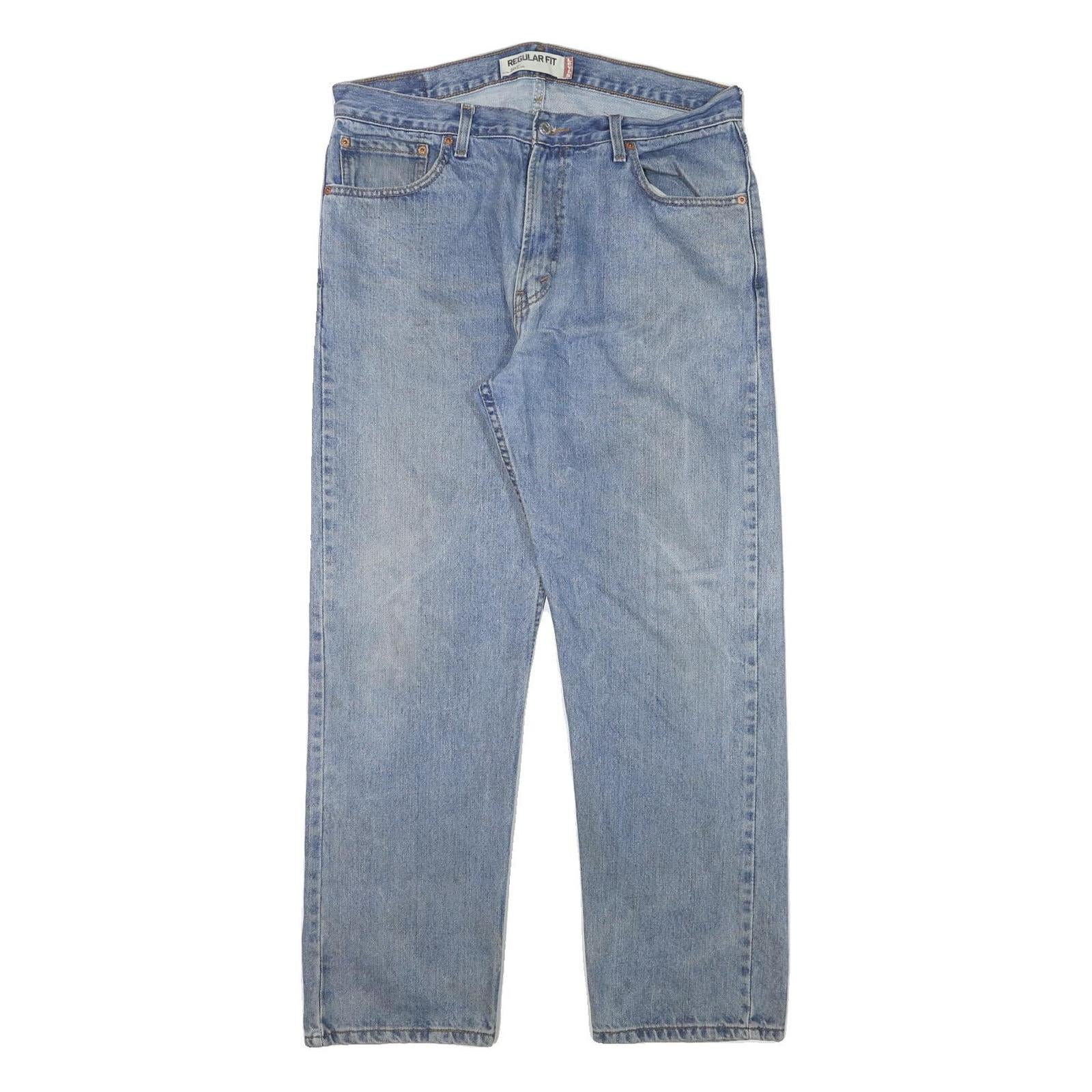 LEVI'S 505 Mens Jeans Blue Regular Straight Denim Medium W34 L29 Classic Cotton