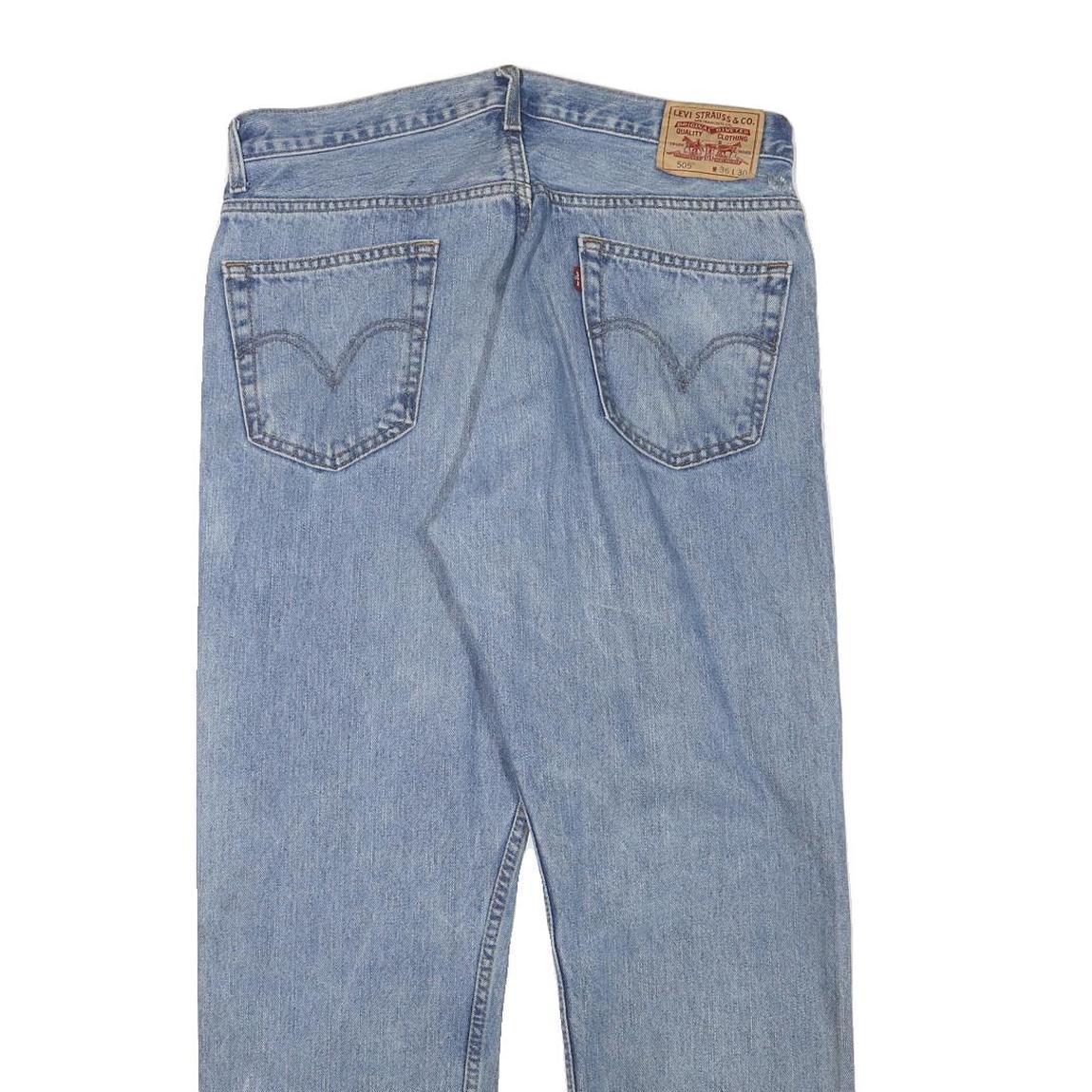 LEVI'S 505 Mens Jeans Blue Regular Straight Denim Medium W34 L29 Classic Cotton