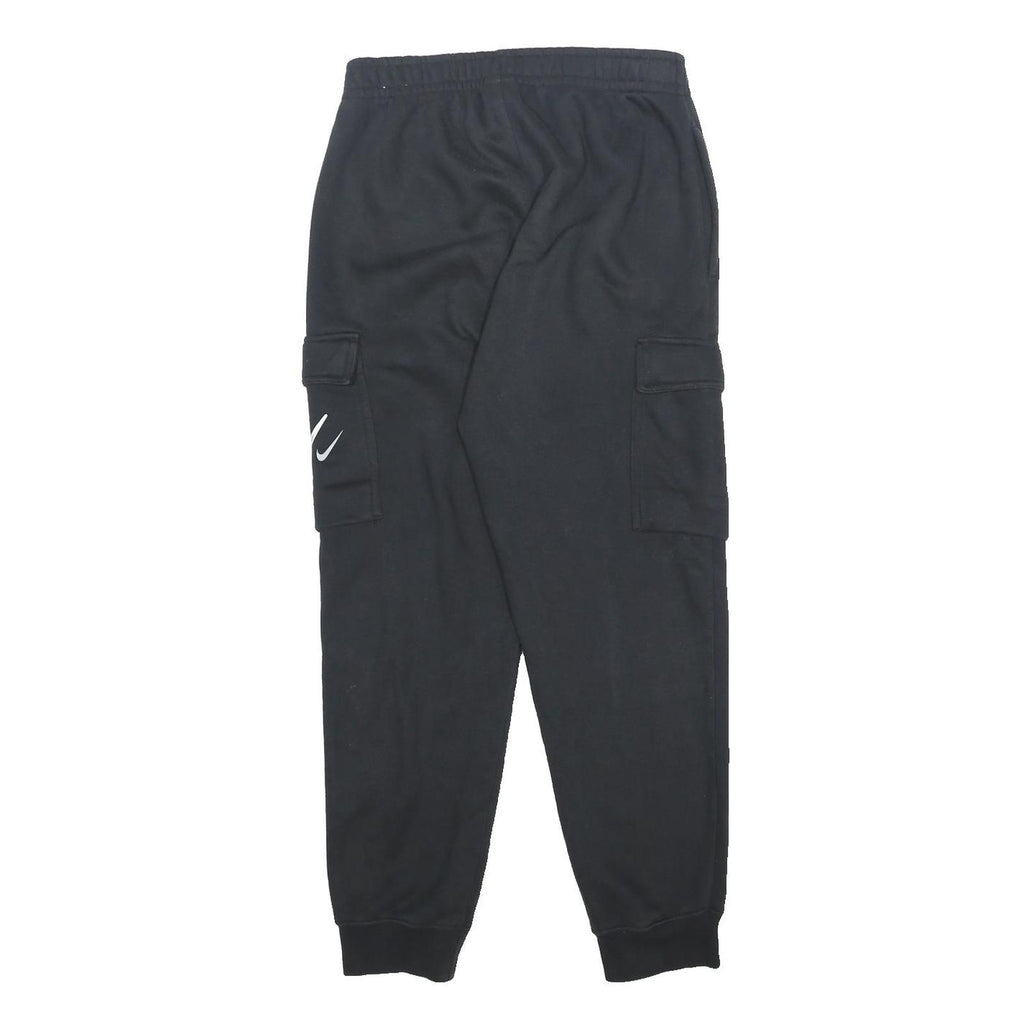 NIKE Mens Joggers Black S W28 L24 Cotton Blend Slim Tapered Cargo Pocket