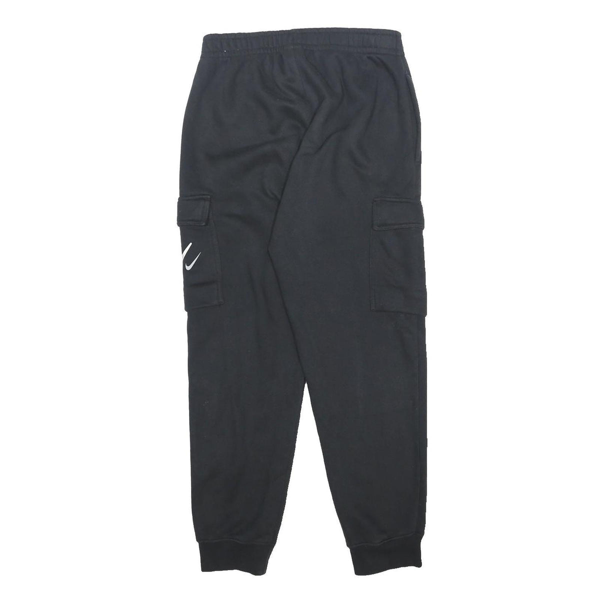 NIKE Mens Joggers Black S W28 L24 Cotton Blend Slim Tapered Cargo Pocket