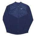 NIKE Mens Blue Bomber Jacket S Polyester Blend Plain Sportswear Zip