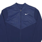 NIKE Mens Blue Bomber Jacket S Polyester Blend Plain Sportswear Zip