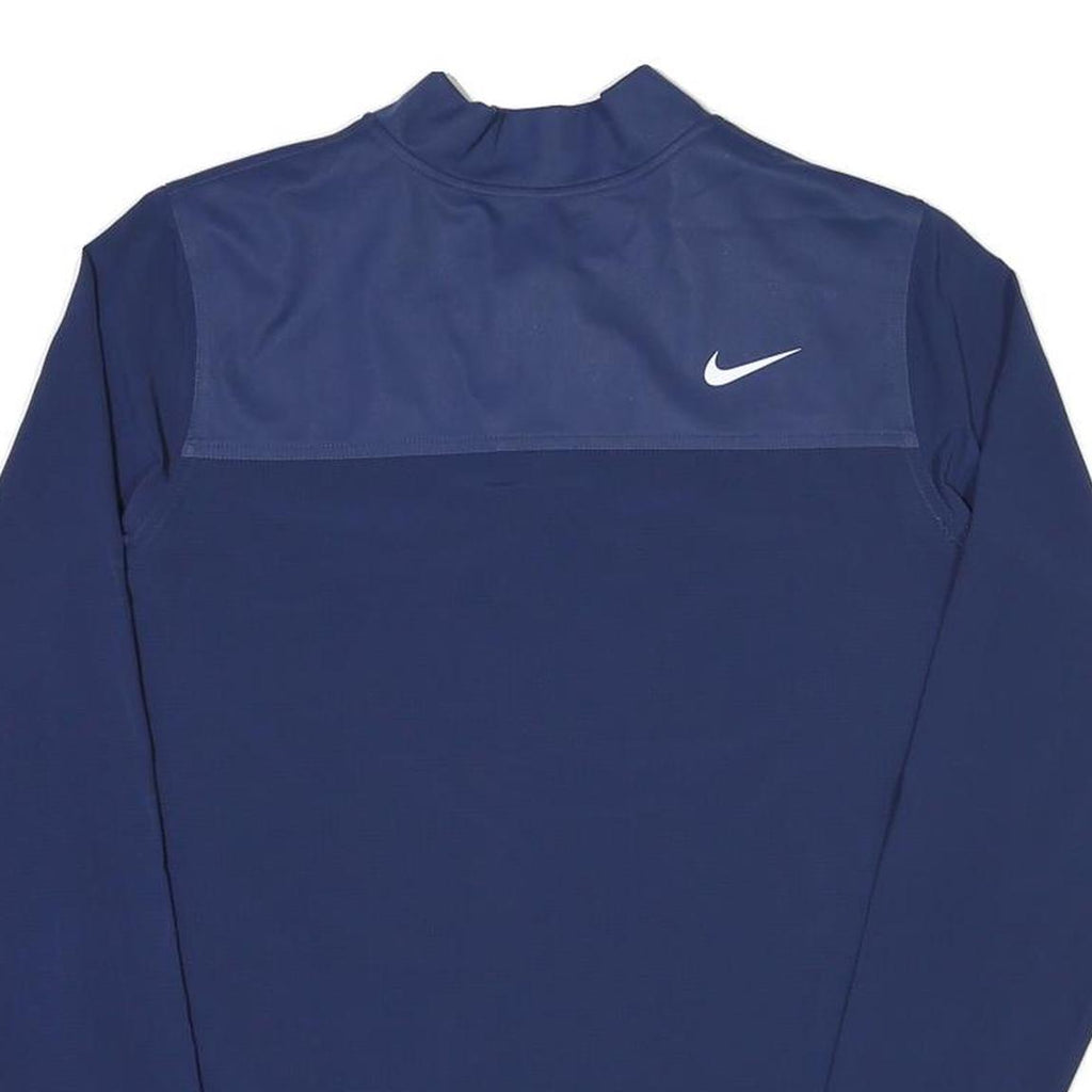 NIKE Mens Blue Bomber Jacket S Polyester Blend Plain Sportswear Zip