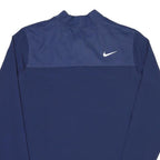NIKE Mens Blue Bomber Jacket S Polyester Blend Plain Sportswear Zip