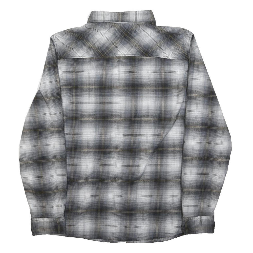 JACK WOLFSKIN Mens Grey & White Check Shirt S Casual Classic Cotton Blend
