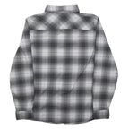 JACK WOLFSKIN Mens Grey & White Check Shirt S Casual Classic Cotton Blend