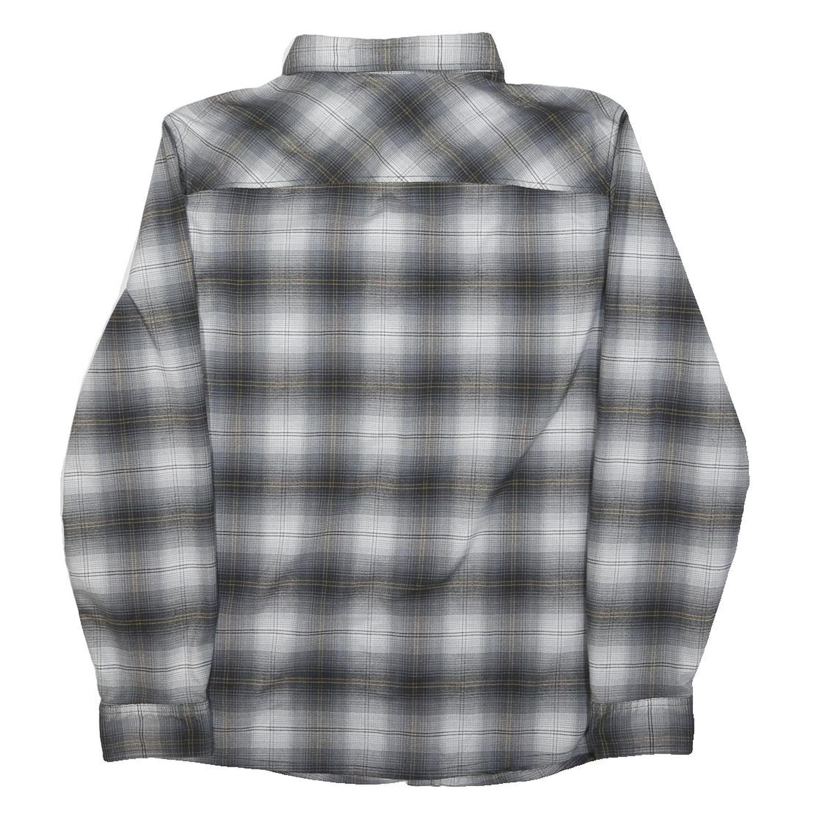 JACK WOLFSKIN Mens Grey & White Check Shirt S Casual Classic Cotton Blend