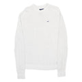 HOLLISTER Mens White Patterned Jumper Crew Neck Basic Knit M Casual Cotton Blend
