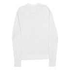 HOLLISTER Mens White Patterned Jumper Crew Neck Basic Knit M Casual Cotton Blend