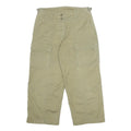DKNY Womens Cotton Blend Beige Relaxed Cropped Trousers W27 L22 Casual Button