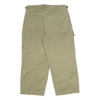 DKNY Womens Cotton Blend Beige Relaxed Cropped Trousers W27 L22 Casual Button