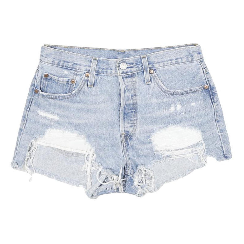 LEVI'S Womens Denim Blue Casual Cut-Off Shorts M W29 Distressed Style
