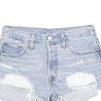 LEVI'S Womens Denim Blue Casual Cut-Off Shorts M W29 Distressed Style