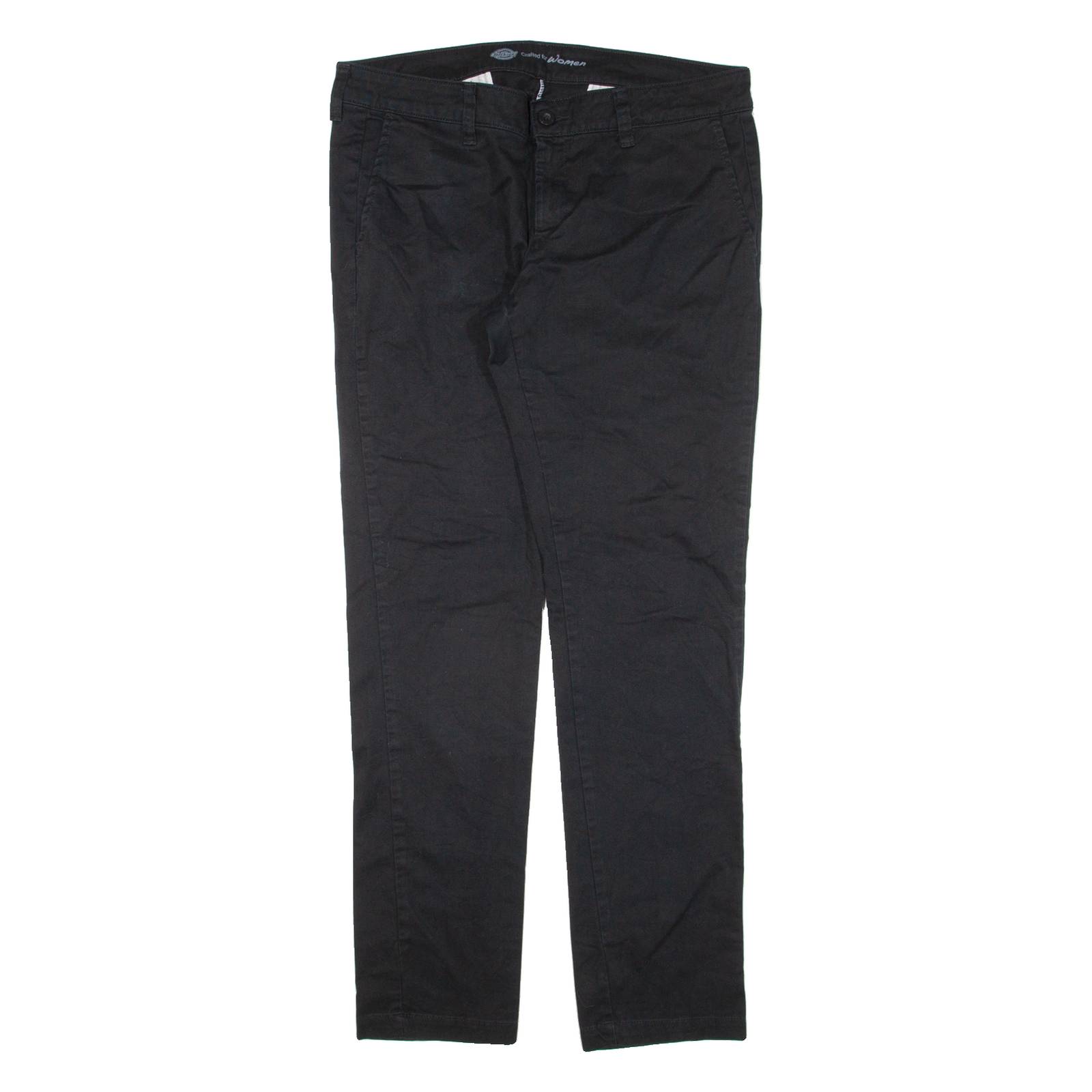 DICKIES Workwear Womens Trousers Black Slim Skinny W35 L31