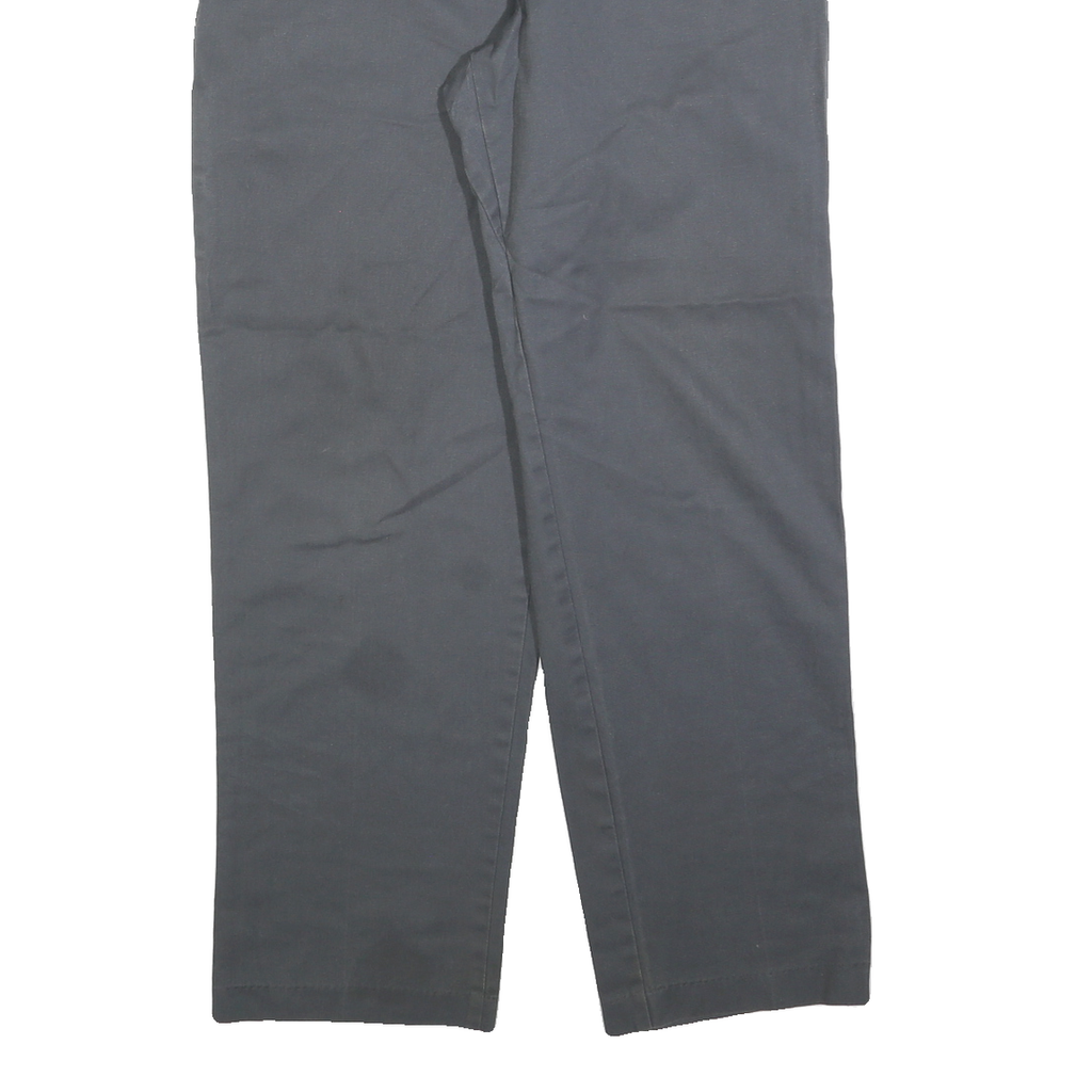 DICKIES Mens Cotton Blend Grey Regular Straight Trousers W32 L32 Durable