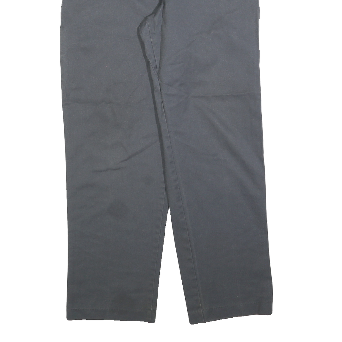 DICKIES Mens Cotton Blend Grey Regular Straight Trousers W32 L32 Durable