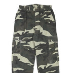 Mens Relaxed Cargo Cotton Blend Camouflage Print Trousers W26 L25 Utility