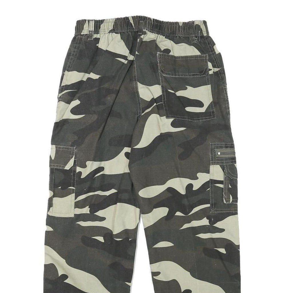 Mens Relaxed Cargo Cotton Blend Camouflage Print Trousers W26 L25 Utility