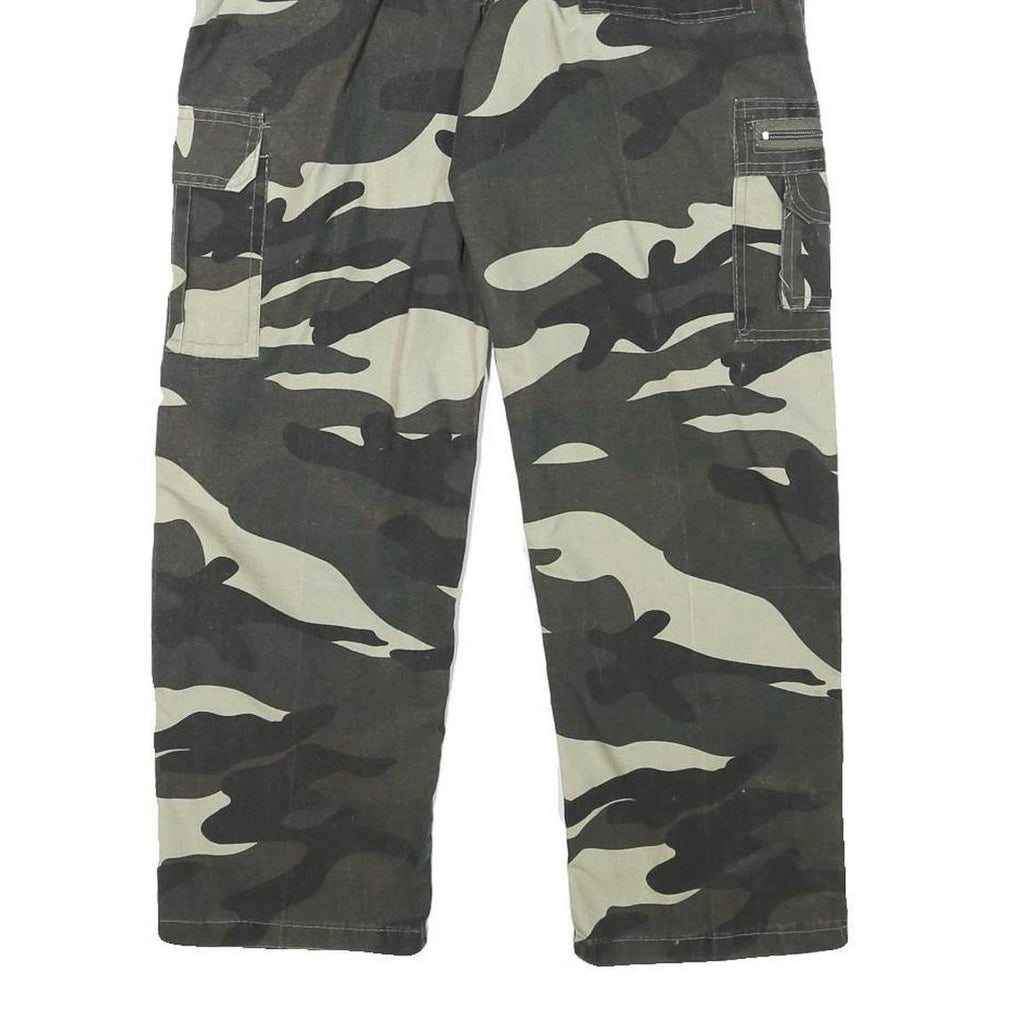 Mens Relaxed Cargo Cotton Blend Camouflage Print Trousers W26 L25 Utility