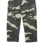 Mens Relaxed Cargo Cotton Blend Camouflage Print Trousers W26 L25 Utility
