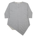MAX MARA Womens Grey Viscose Blend Basic Top 3/4 Sleeve V-Neck Asymmetric Hem S