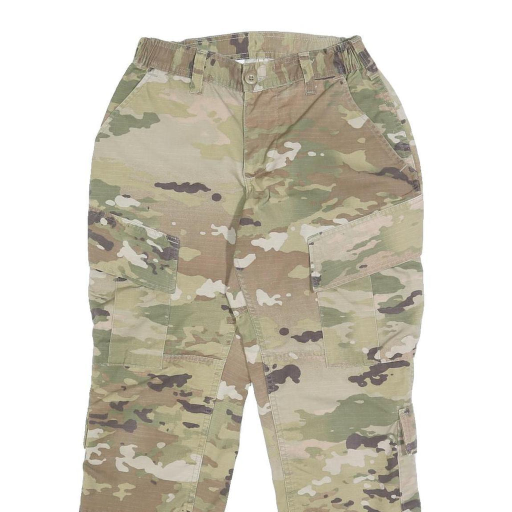 M&M MANUFACTURING Womens Cotton Blend Camouflage Regular Cargo Trousers W25 L28