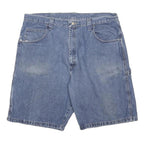 WRANGLER Mens Denim Blue Cotton Carpenter Shorts XL W38 Workwear Comfort