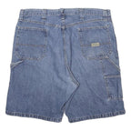 WRANGLER Mens Denim Blue Cotton Carpenter Shorts XL W38 Workwear Comfort