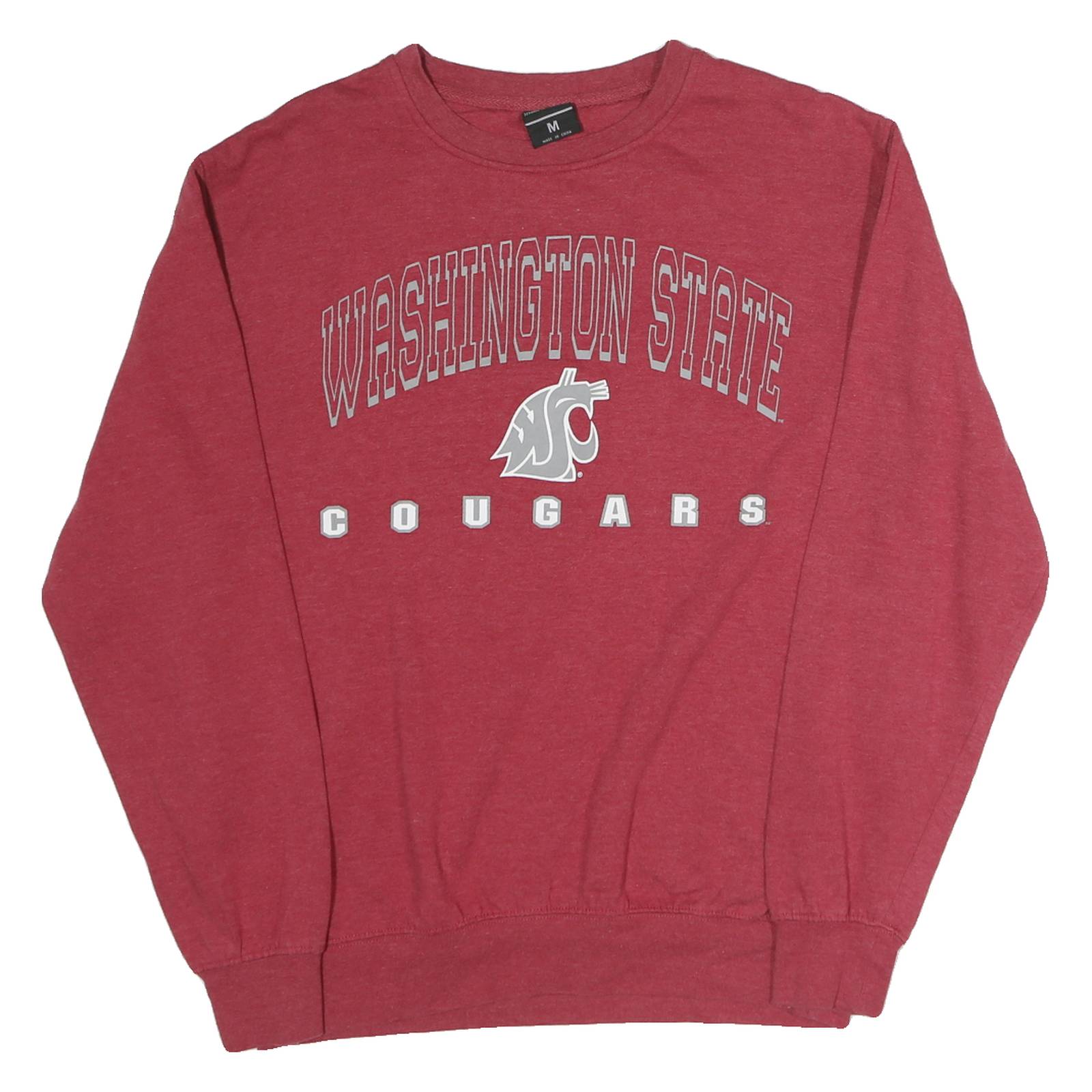 Mens Red Washington State Cougars Crew Neck M Sweatshirt Cotton Pullover