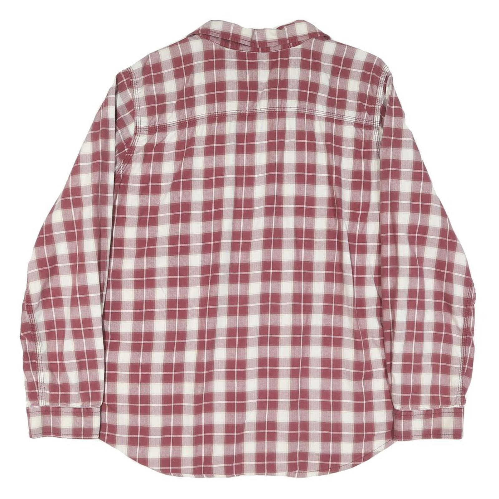 CARHARTT Womens Red & White Checked Shirt XL Long Sleeve Button Cotton Blend